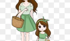 动漫母女图片,母女情深动漫瞬间